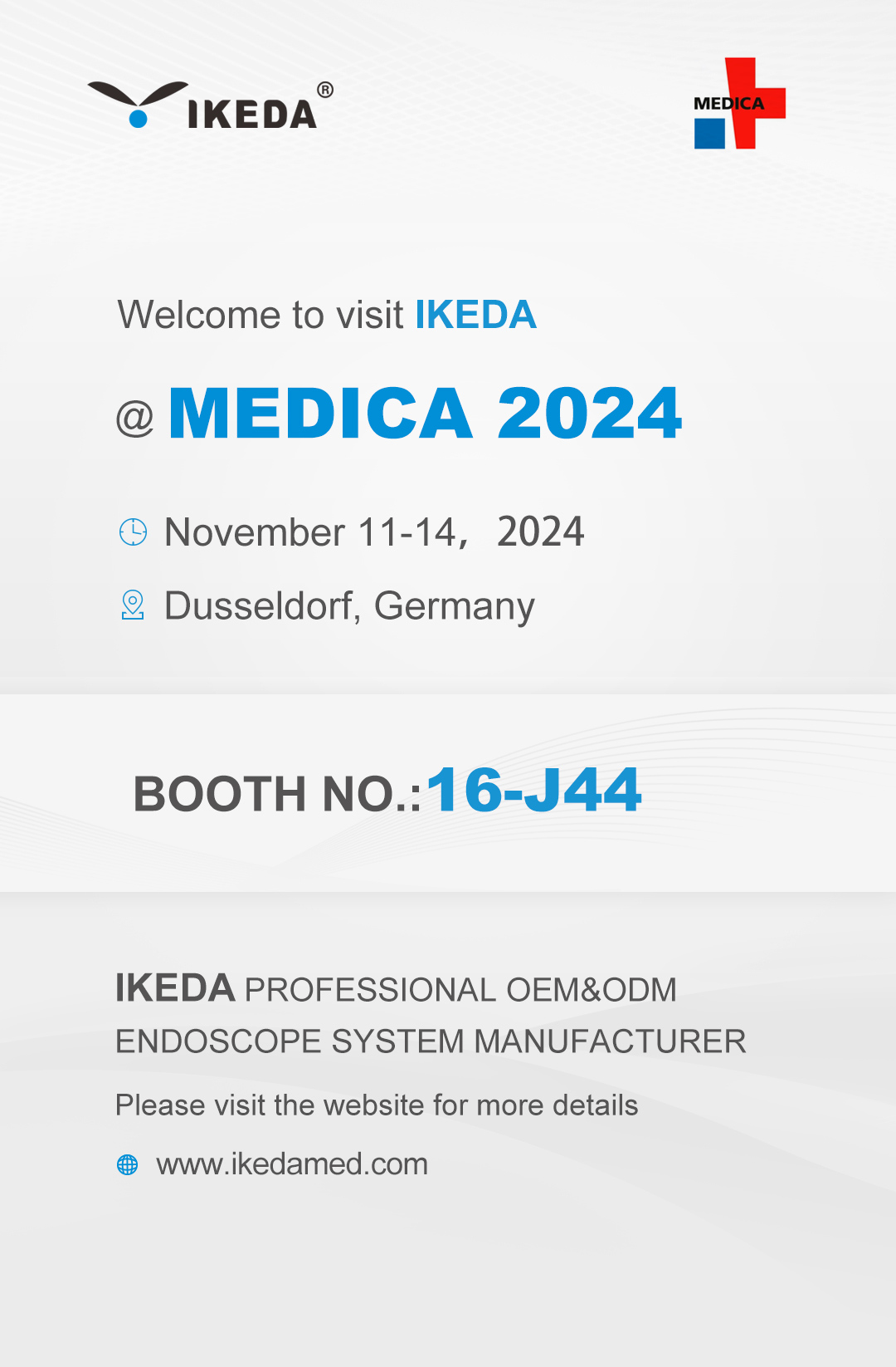 展會邀請 | MEDICA 2024,益柯達邀您相約德國! 展會邀請 | MEDICA 2024,益柯達邀您相約德國!